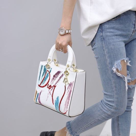 DIOR Women's Pu embroidered handbag